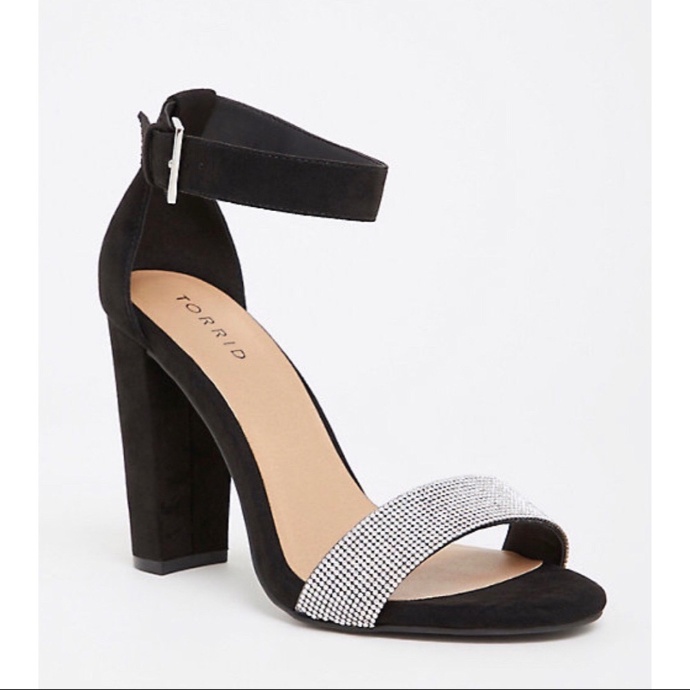 Torrid BLACK RHINESTONE HIGH HEEL SANDAL